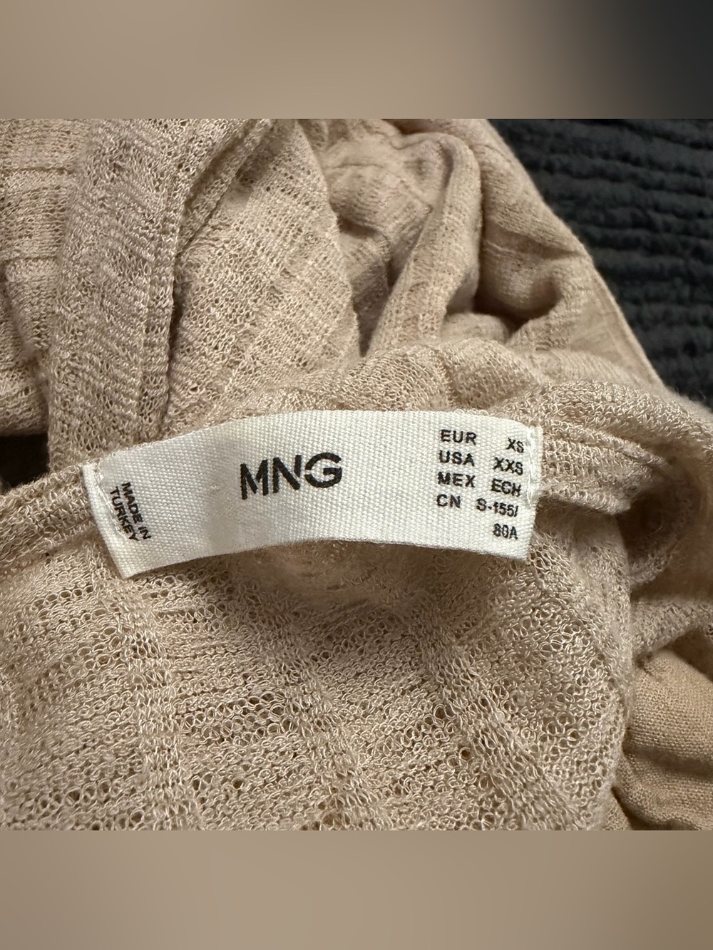 Mango Puff Sleeve Textured Semi Sheer Knit Top - Picture 4 of 4